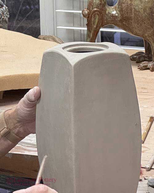 urn made using 1/4 slab rolled in in slab-roller
