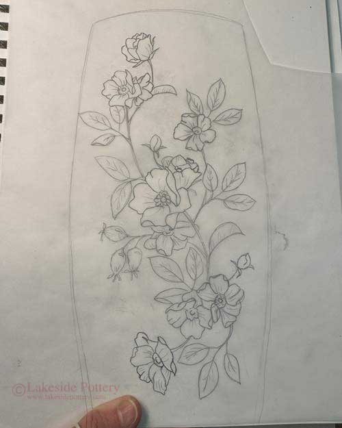 Draw design on a tracing paper