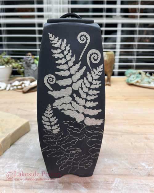 Sgraffito partially done