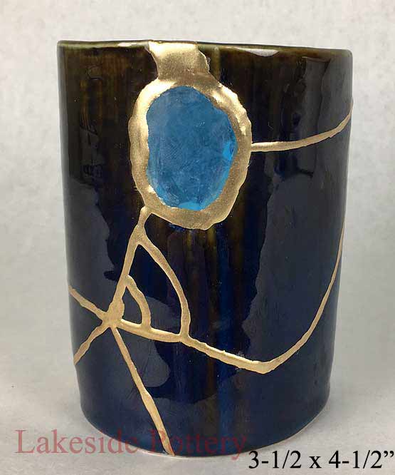 Japanese vase with glass