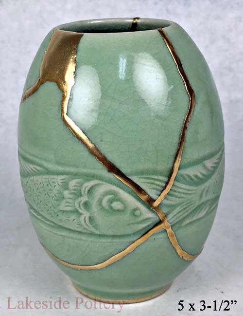 Crackled celadon vase