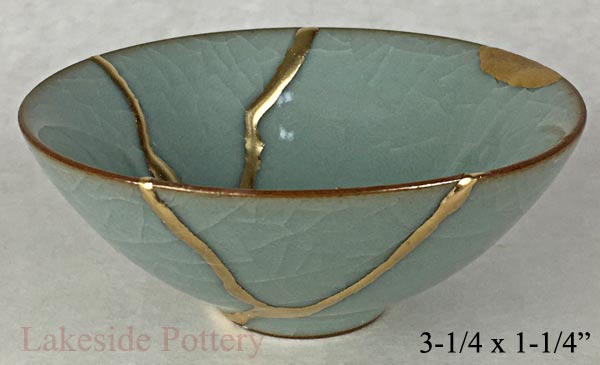 Celadon crackled Japanese bowl