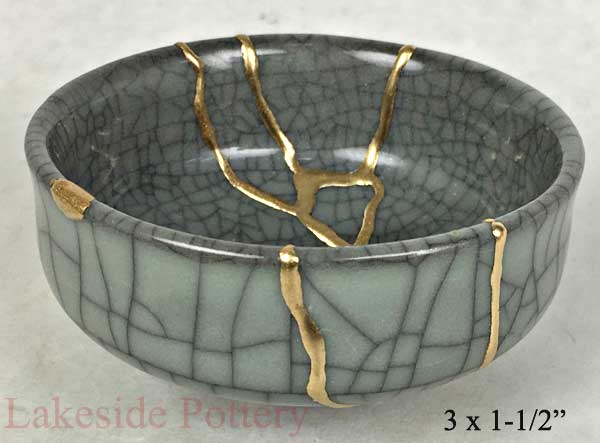 Celadon crackled Japanese bowl