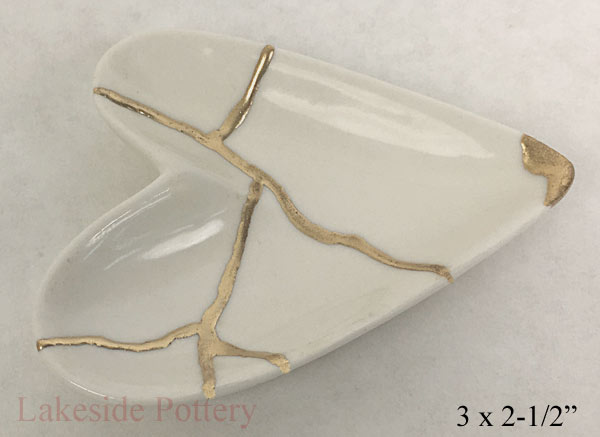 Kintsugi Heart shaped ring dish