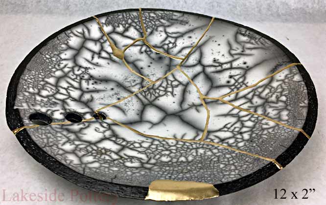 Raku kintsugi bowl