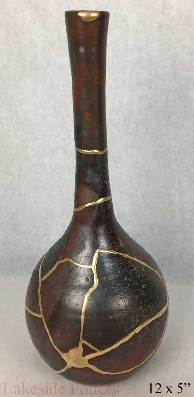 Raku Kintsugi vase