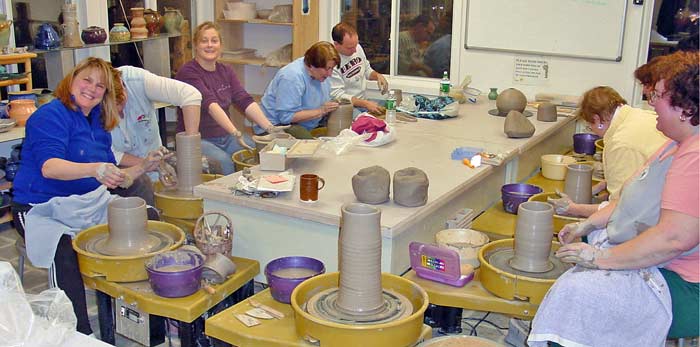 group pottery lesson