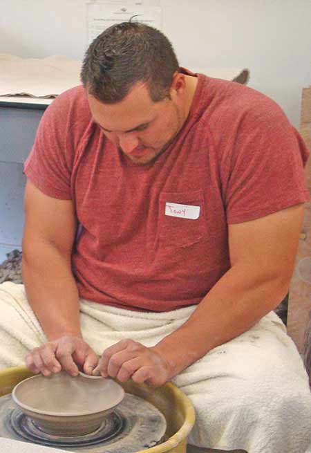 A big guy can have sensative touch - pottery wheel
