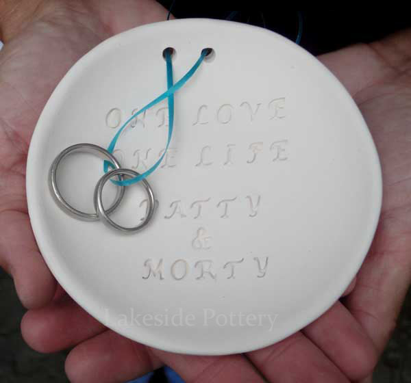 personalized ceramic ring bearer bowl -  present 