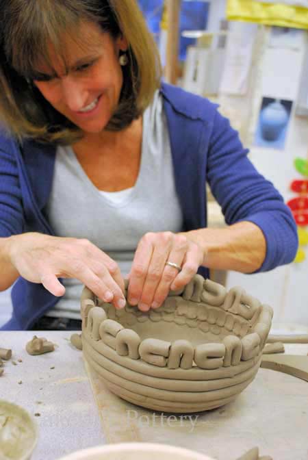 coiled clay bowl