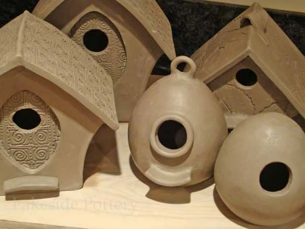 Custom made clay birdhouse - prototype in the making