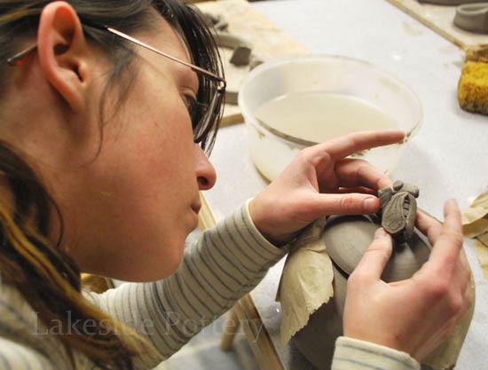 making clay bee