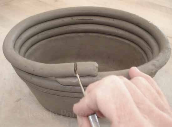 attaching clay coils