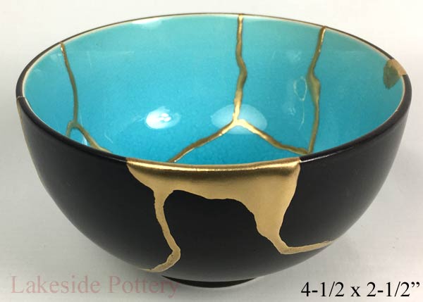 turquoise kintsugi bowl