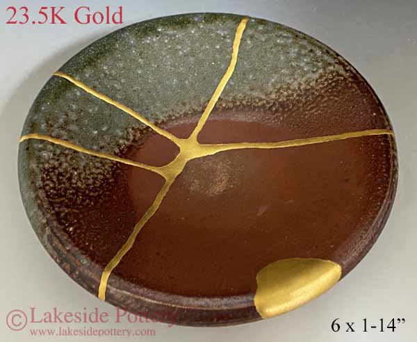 wood firedkintsugi dish / plate