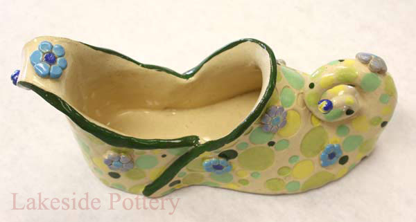 making a ceramic shoe - children pottery project