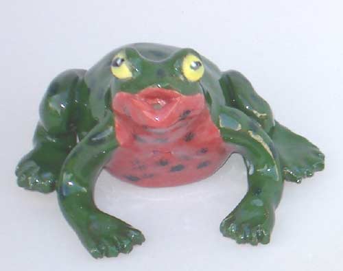 clay whistle frog - pinchpot