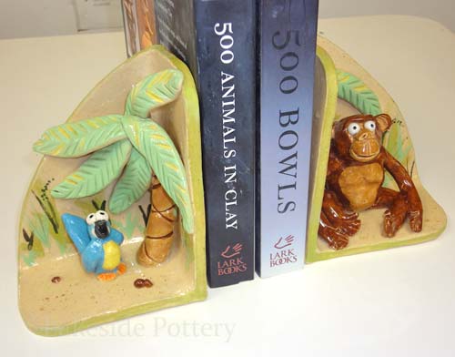 Animal book-ends slab kids clay project