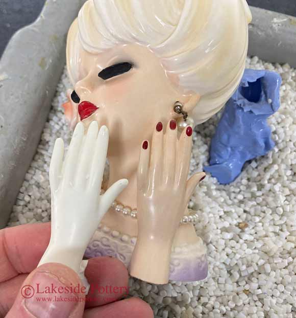 Duplicated ceramic sculpture hand