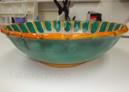 Finished bowl restoration side view