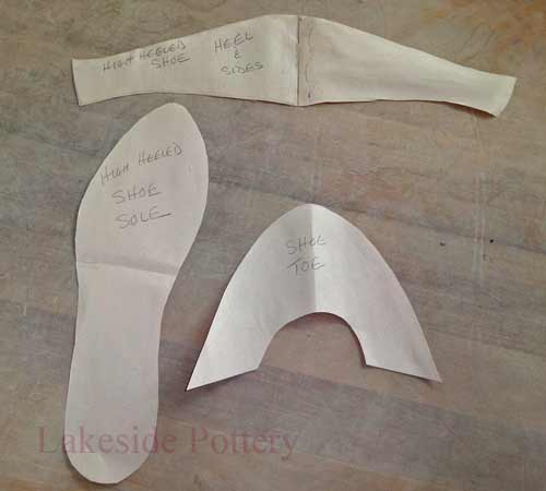 use templates for clay shoe construction