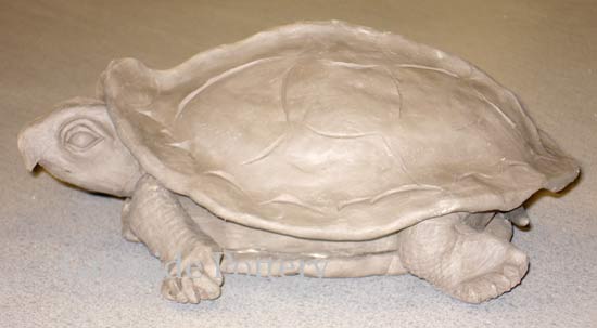 clay turtle side view