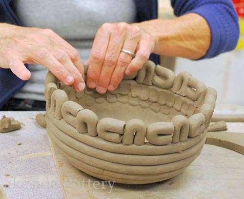 making decorative coiled pot
