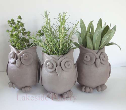 Owl planter, vases, container