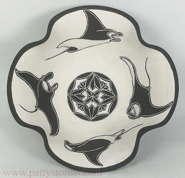 sgraffito manta ray bowl
