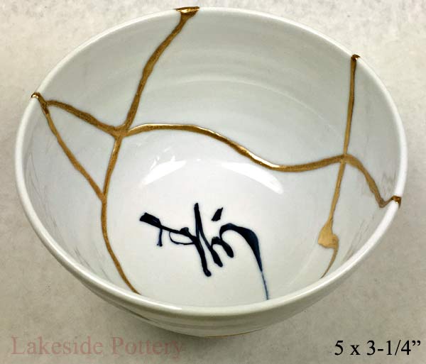 Kintsugi japanese carved bowl