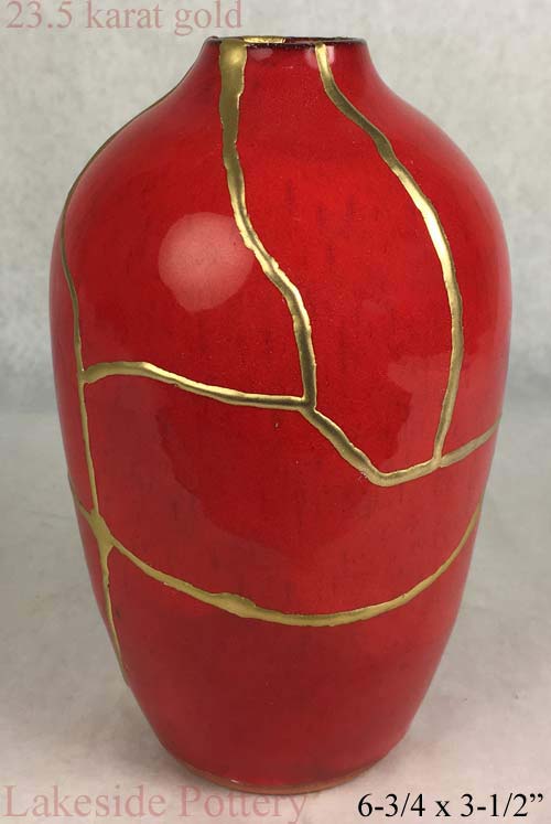 custom Kintsugi Kintsukuroi - Ben Owen red China