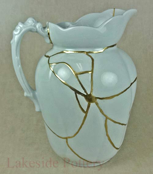 Kintsugi repaired large pitcher