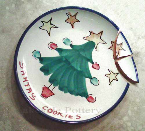 Santa plate - before repair