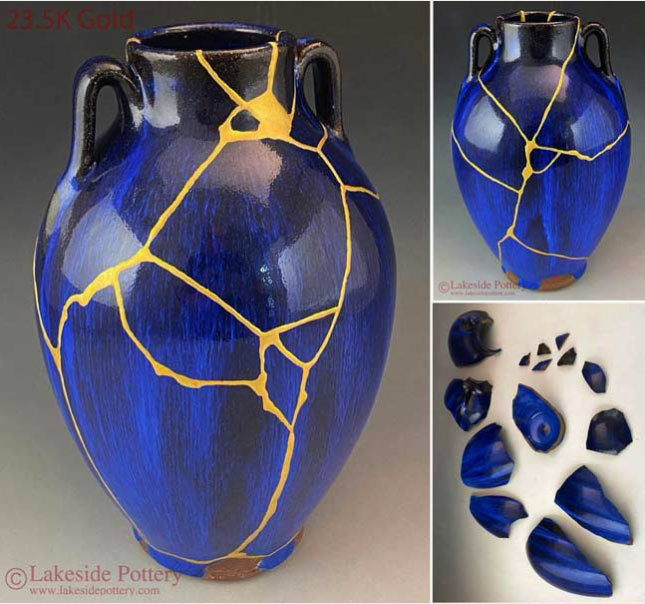 23.5K gold Kintsugi vase made for Prince Lorenzo de Medici, Italy