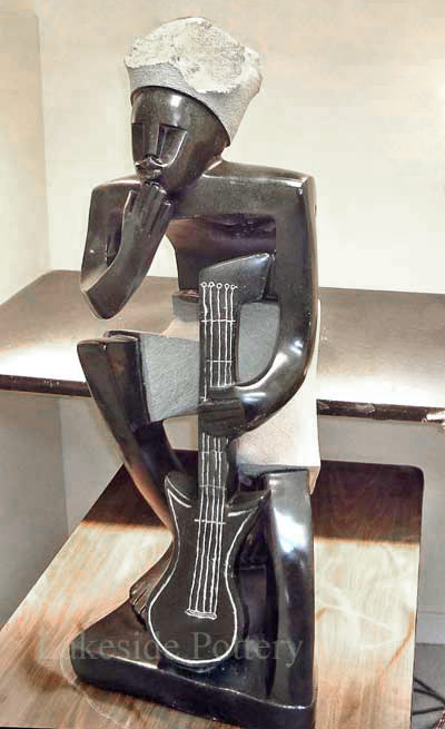 Repaired stone statue