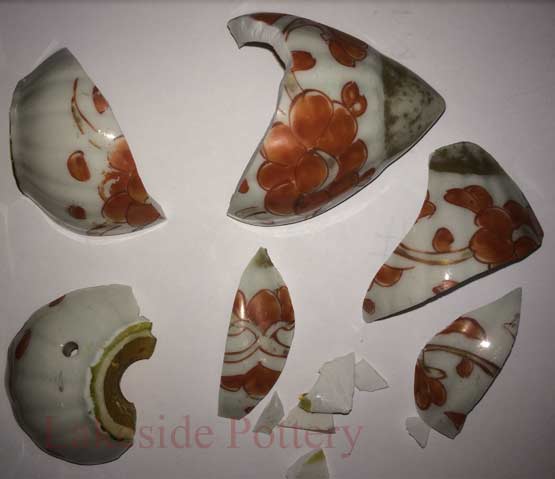 Broken ceramic finials