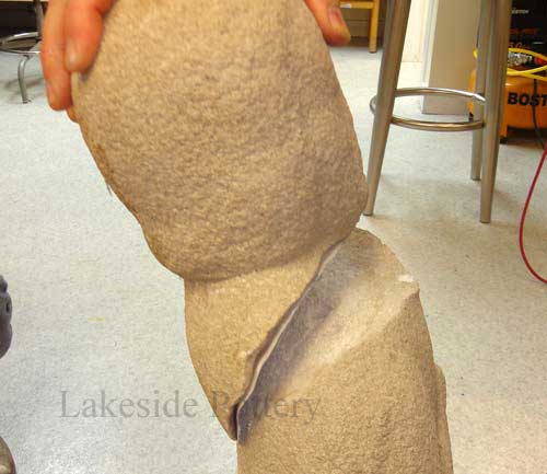 broken lime stone sculpture