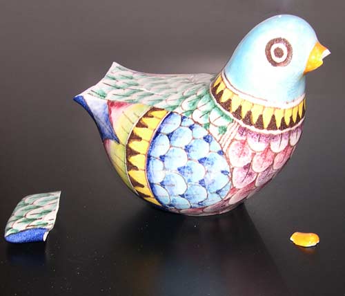 italian porcelain broken dove