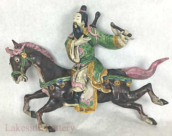 Chinese horse and rider roof tile
