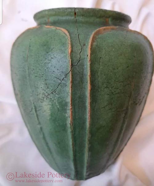Grueby Faience vase repair and restoration
