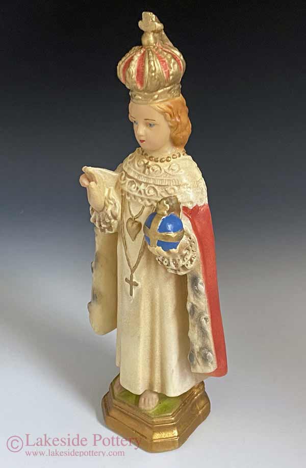 Infant of Prague restored plaster statue