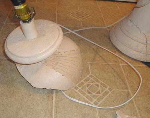 Broken plaster lamp repair