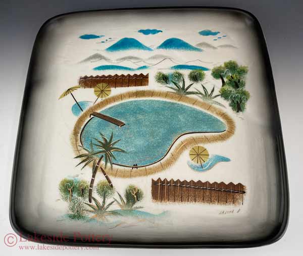 Large ceramic platter repaired 