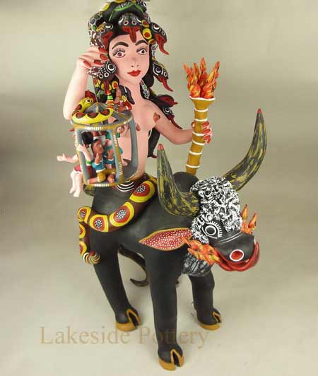 Ceramic Mexcican statue restored - toro, the goddess