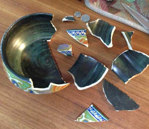Nouveau ceramic broken bowl