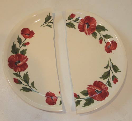 Broken antique english plate