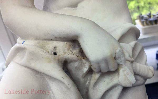 Ancient marble stone statue repair - before restoration