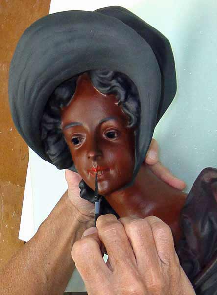 Restoring a broken bust sculpture