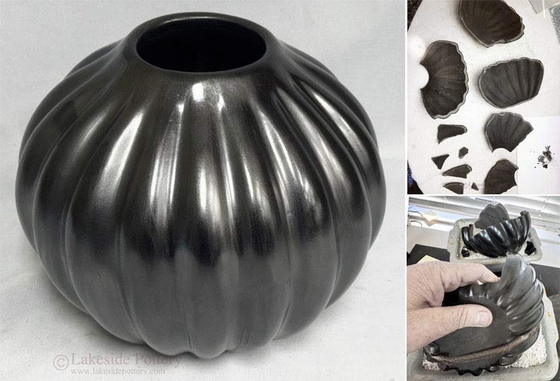 Restoring Santa Clara blackware pit-fired burnished clay pottery, is different from repairing glazed ceramics