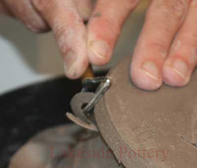 Trimming on the pottery wheel